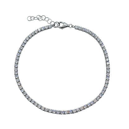 Sterling Silver Tennis Bracelet and Necklace Set with Cubic Zirconia - Elegant Jewelry Set