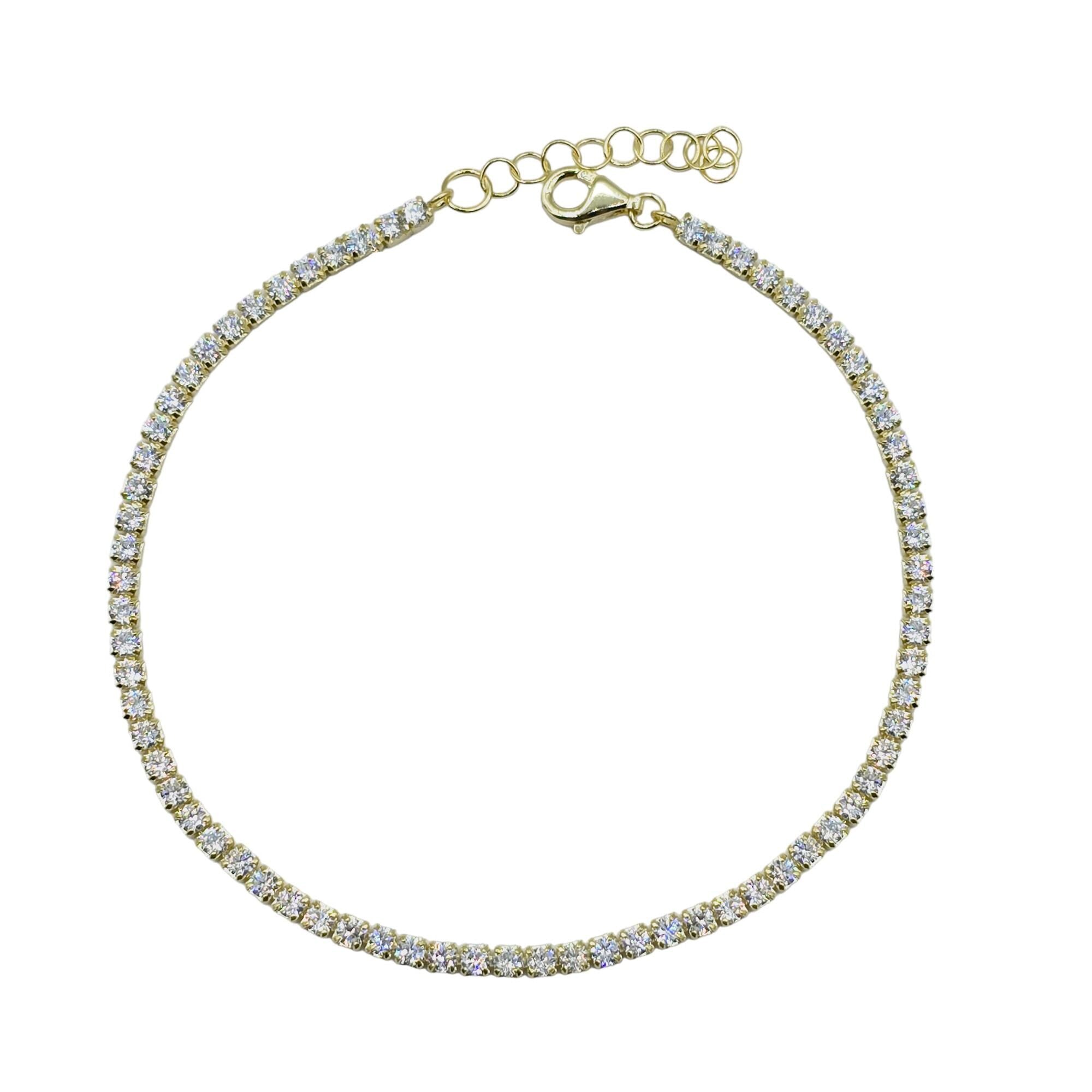 Sterling Silver Tennis Bracelet and Necklace Set with Cubic Zirconia - Elegant Jewelry Set