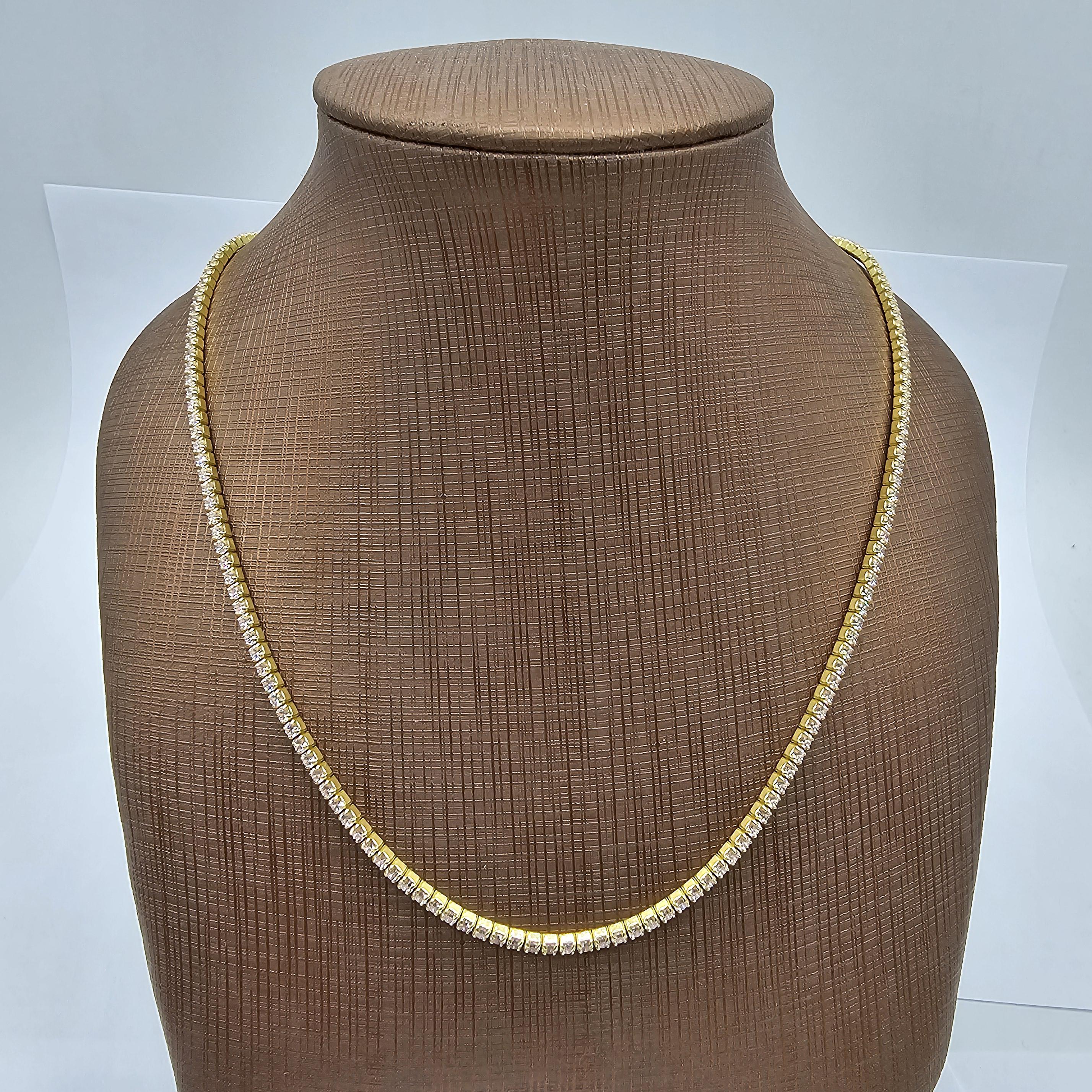 Sterling Silver Tennis Bracelet and Necklace Set with Cubic Zirconia - Elegant Jewelry Set