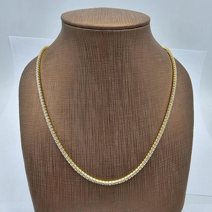 Sterling Silver Tennis Bracelet and Necklace Set with Cubic Zirconia - Elegant Jewelry Set
