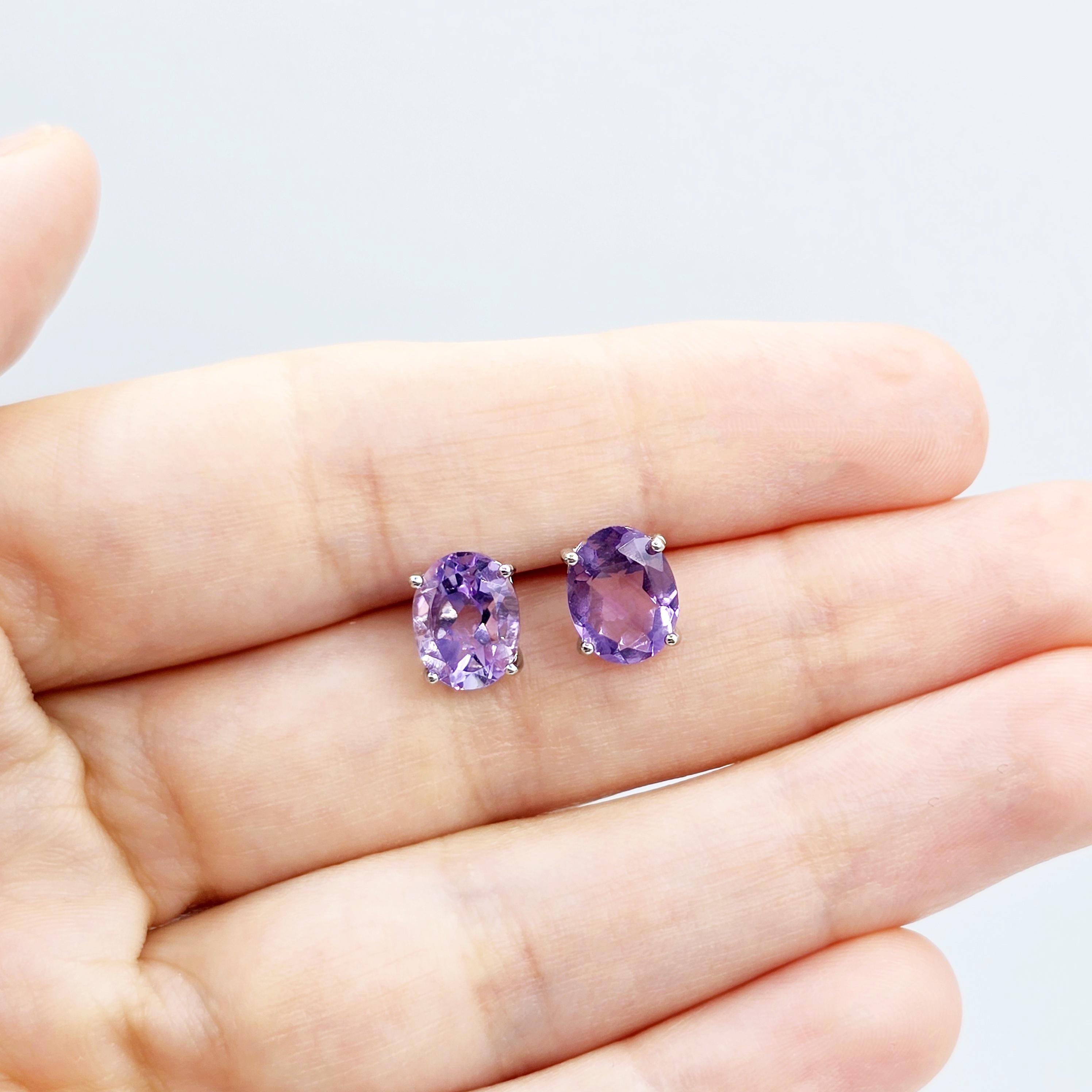 Sterling Silver with Genuine Gemstone 9x7mm Earrings, Elegant Gift for Women, Perfect for Any Occasion