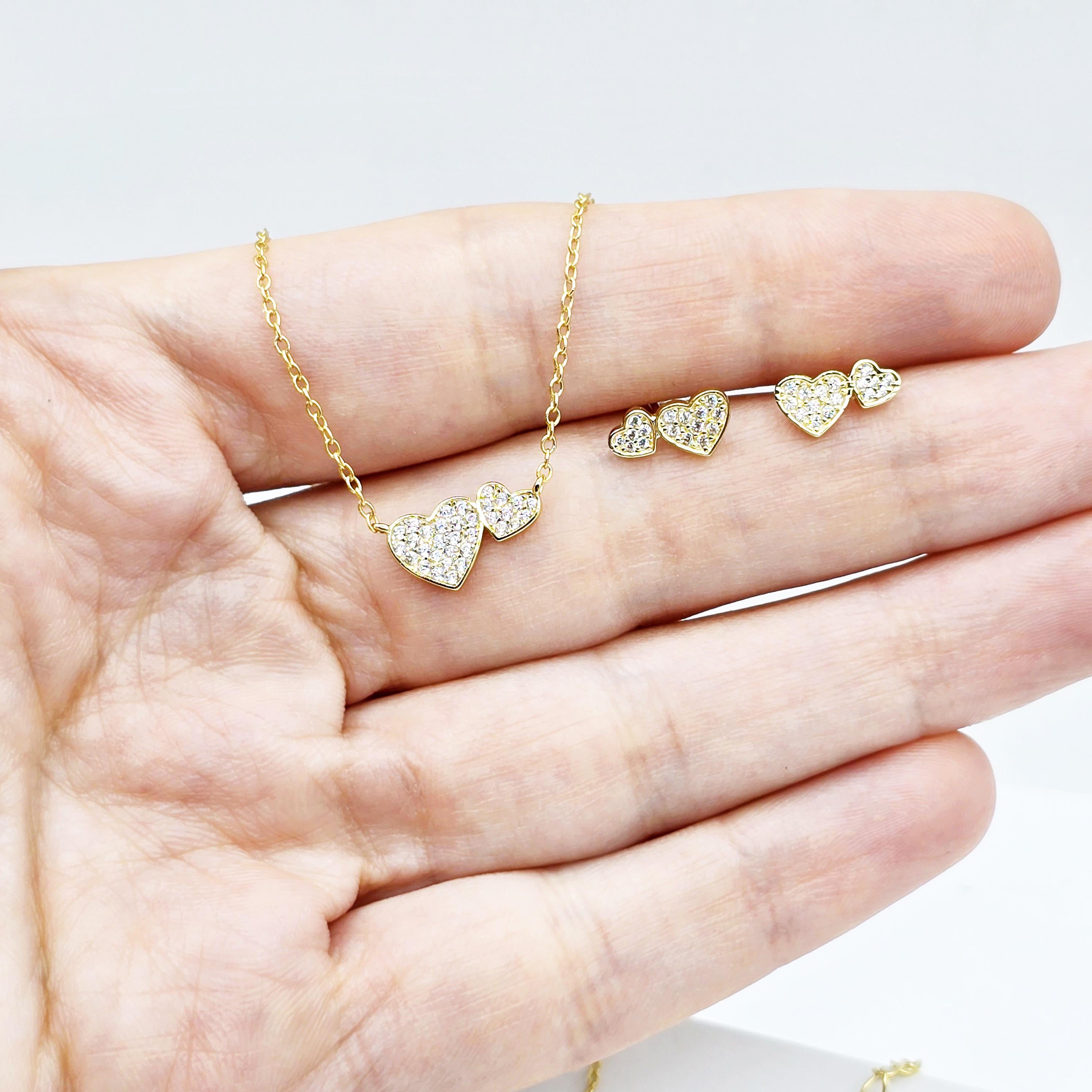 Gold Plated Sterling Silver Necklace and Earrings Set , Elegant and Timeless Women’s Accessories, Stylish Jewelry Set, Fashion Jewelry Set