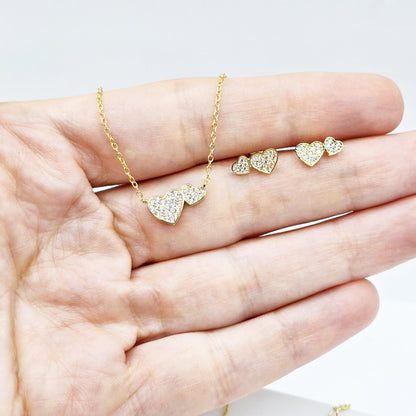 Gold Plated Sterling Silver Necklace and Earrings Set , Elegant and Timeless Women’s Accessories, Stylish Jewelry Set, Fashion Jewelry Set