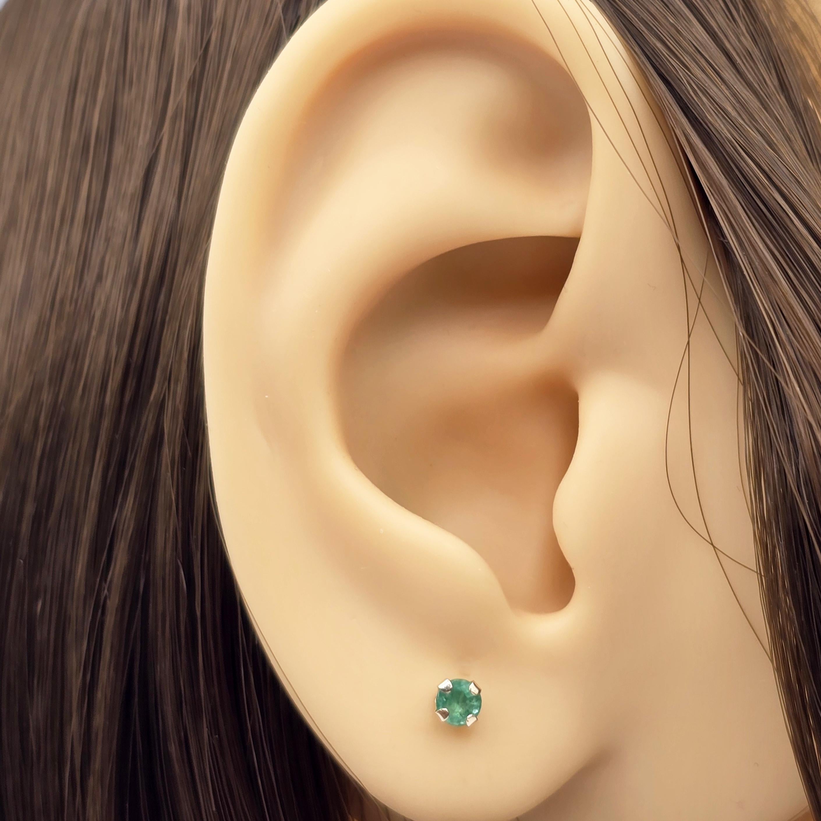 14K Yellow Gold Emerald 3x3mm Stud Earrings,  Dainty Emerald Earrings, Fine Jewelry Gifts, Fine Jewelry Gifts