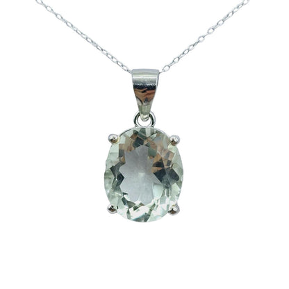 Rhodium Plated Sterling Silver with Genuine Gemstone 12x10mm Necklace, Perfect Gift, Versatile Design of Necklace, High Quality Necklace