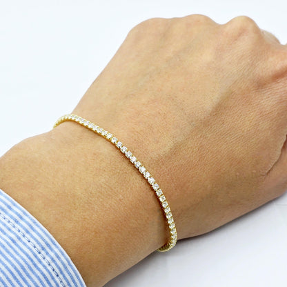 Sterling Silver Tennis Bracelet and Necklace Set with Cubic Zirconia - Elegant Jewelry Set