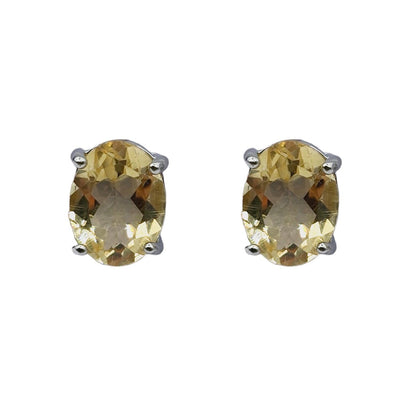 Sterling Silver with Genuine Gemstone 9x7mm Earrings, Elegant Gift for Women, Perfect for Any Occasion