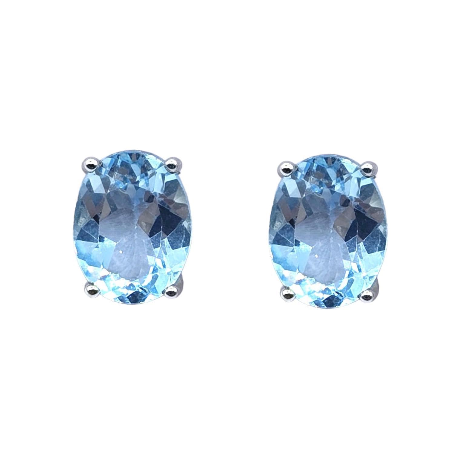 Sterling Silver with Genuine Gemstone 9x7mm Earrings, Elegant Gift for Women, Perfect for Any Occasion
