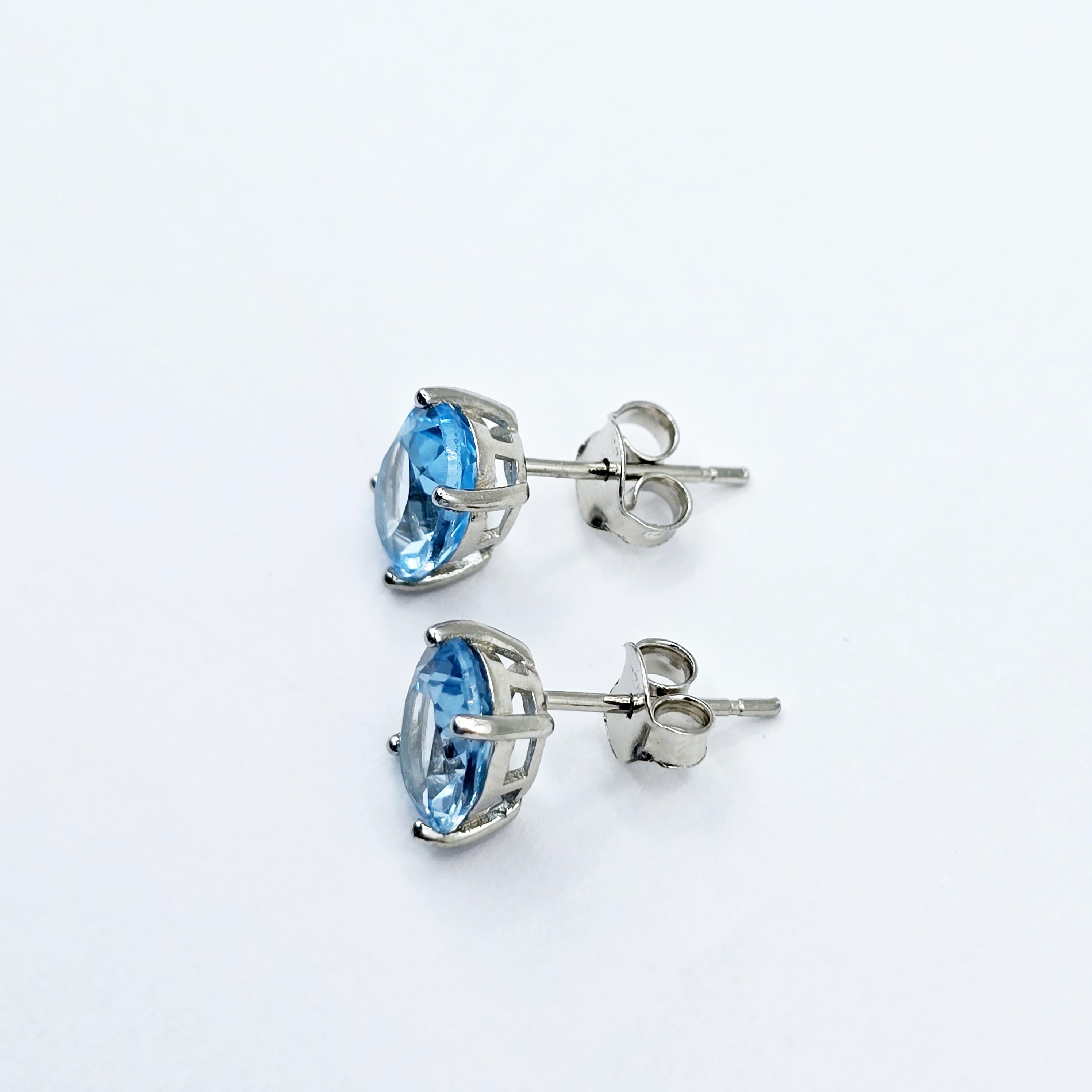 Sterling Silver with Genuine Gemstone 9x7mm Earrings, Elegant Gift for Women, Perfect for Any Occasion