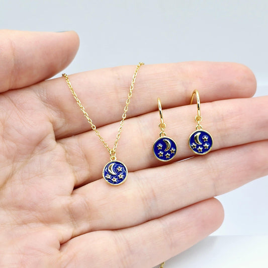 Gold Plated Sterling Silver Necklace and Earrings Set , Elegant and Timeless Women’s Accessories, Stylish Jewelry Set, Fashion Jewelry Set