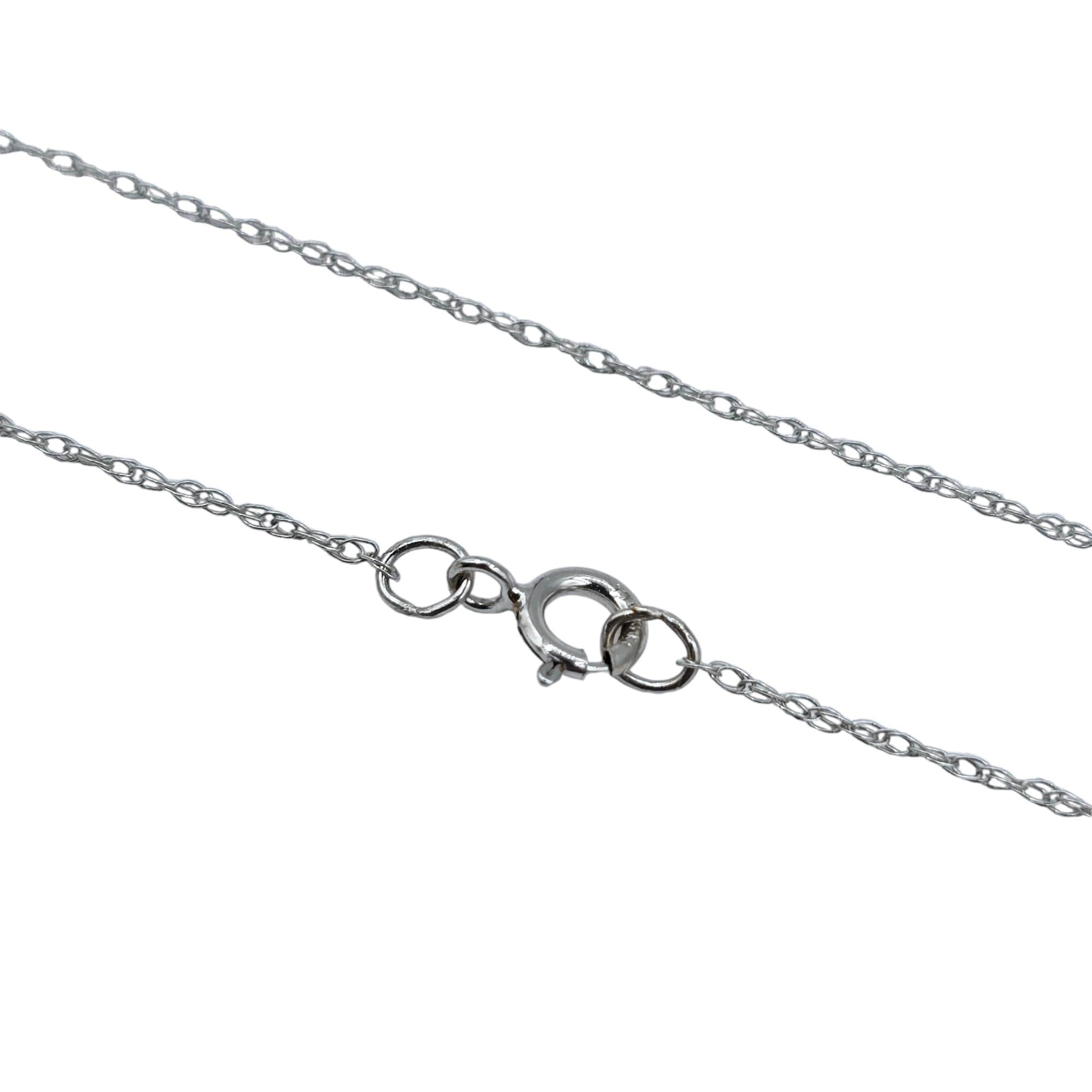 10K White Gold Diamond 0.25ct Pendant With Chain, Dainty Heart Gold, Charm Necklace, Valentine's Day Gift For Her
