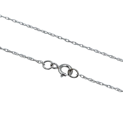 10K White Gold Diamond 0.25ct Pendant With Chain, Dainty Heart Gold, Charm Necklace, Valentine's Day Gift For Her