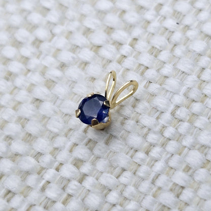 Gold Blue Sapphire Pendant Necklace, 14K Yellow Gold Blue Sapphire 5x5mm Pendant, September Birthstone