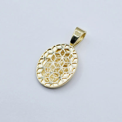 Textured Virgin Mary and Baby Jesus Medallion Pendant, 10K Yellow Gold Pendant, Christmas Religious Gifts, Mother Mary and Jesus Pendant