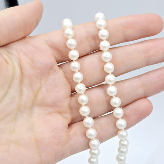 Gold Pearl Necklace, 14kt Yellow Gold Genuine Freshwater Pearl 5.8mm Necklace, June Birthstone, Handmade Pearl Necklace, Gift For Her