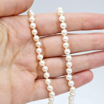 Genuine Freshwater Pearls 5.4mm Necklace 18 inches, Elegant Real Pearl Necklace for Women, Bridal Pearl Necklace, Anniversary Gift
