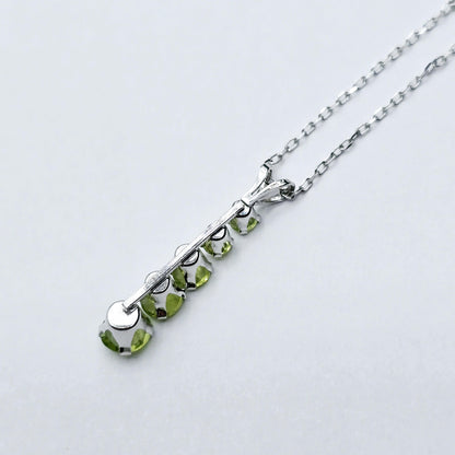14K White Gold Peridot Pendant, Luxury Pendant, Gift for Her, Genuine Gemstone Necklace, Peridot Necklace for Women, Peridot Birthstone