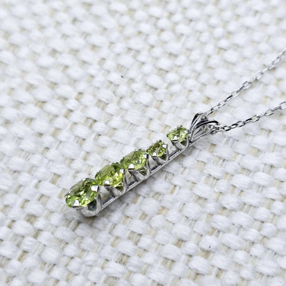 14K White Gold Peridot Pendant, Luxury Pendant, Gift for Her, Genuine Gemstone Necklace, Peridot Necklace for Women, Peridot Birthstone