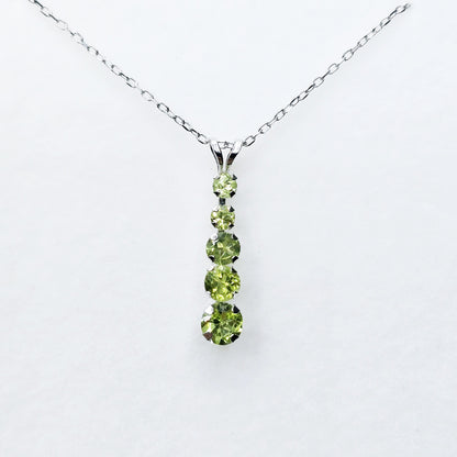 14K White Gold Peridot Pendant, Luxury Pendant, Gift for Her, Genuine Gemstone Necklace, Peridot Necklace for Women, Peridot Birthstone