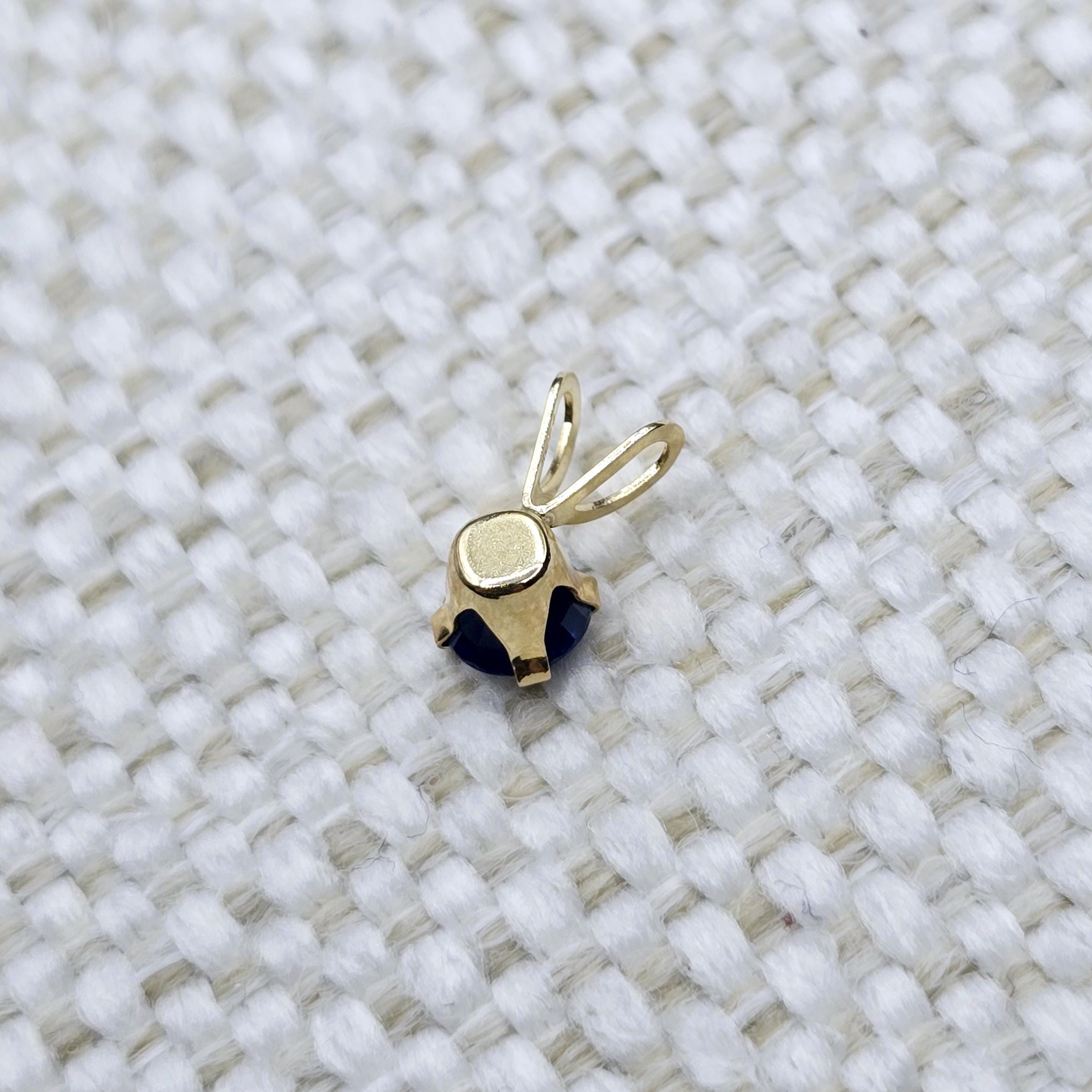Gold Blue Sapphire Pendant Necklace, 14K Yellow Gold Blue Sapphire 5x5mm Pendant, September Birthstone