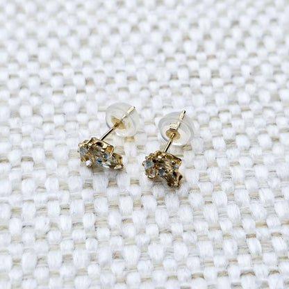 14K Gold Aquamarine Stud Earrings, Yellow Gold Genuine Aquamarine Stud Earrings, March Birthstone, Gift for Her