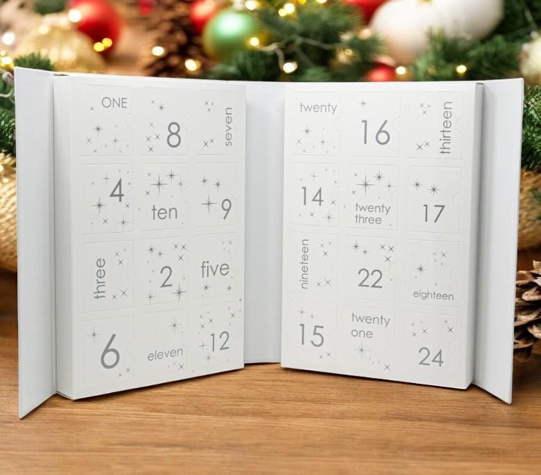 Christmas Advent Calendar, Holiday Gift Box, Jewelry Christmas Gift, Solid Gold and Silver Jewelry, 24 Day Christmas Advent Calendar