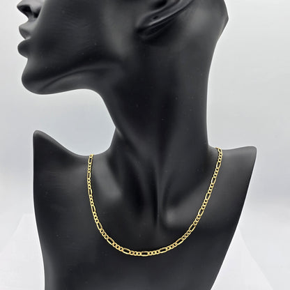10K Yellow Gold Figaro Chain , Figaro Necklace Chain 3.5mm, Pure Gold Unisex Chain Necklace, Classic Gold Jewelry, Luxury Gold Chain