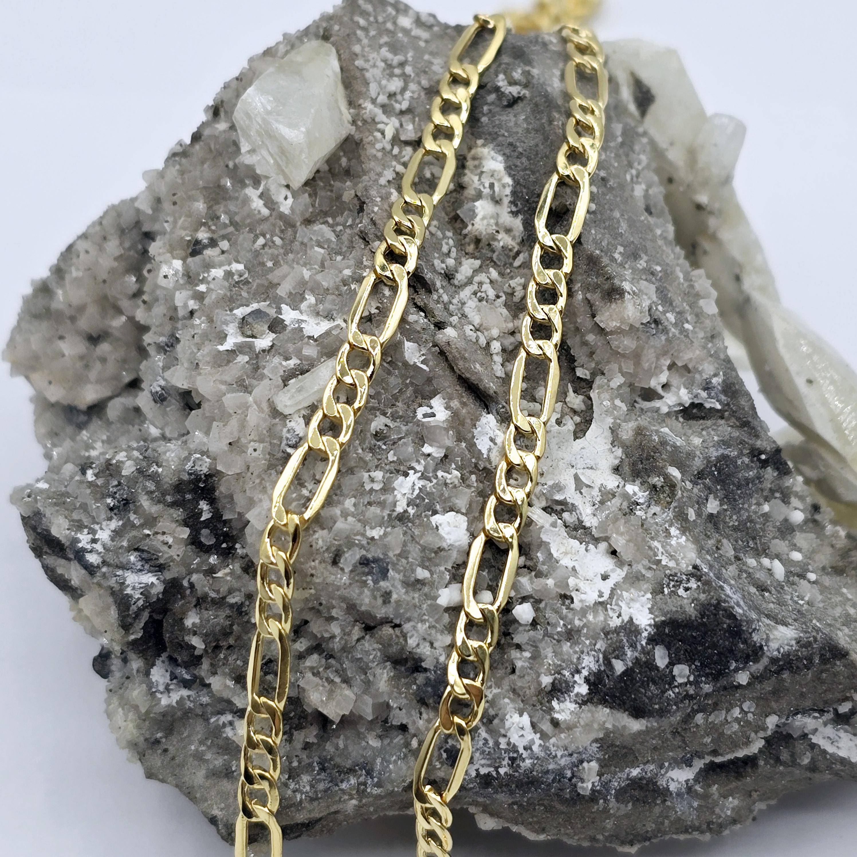 10K Yellow Gold Figaro Chain , Figaro Necklace Chain 3.5mm, Pure Gold Unisex Chain Necklace, Classic Gold Jewelry, Luxury Gold Chain