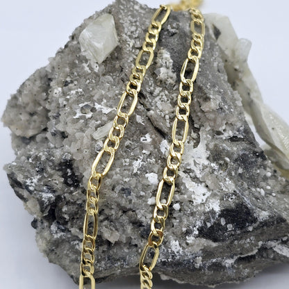 10K Yellow Gold Figaro Chain , Figaro Necklace Chain 3.5mm, Pure Gold Unisex Chain Necklace, Classic Gold Jewelry, Luxury Gold Chain