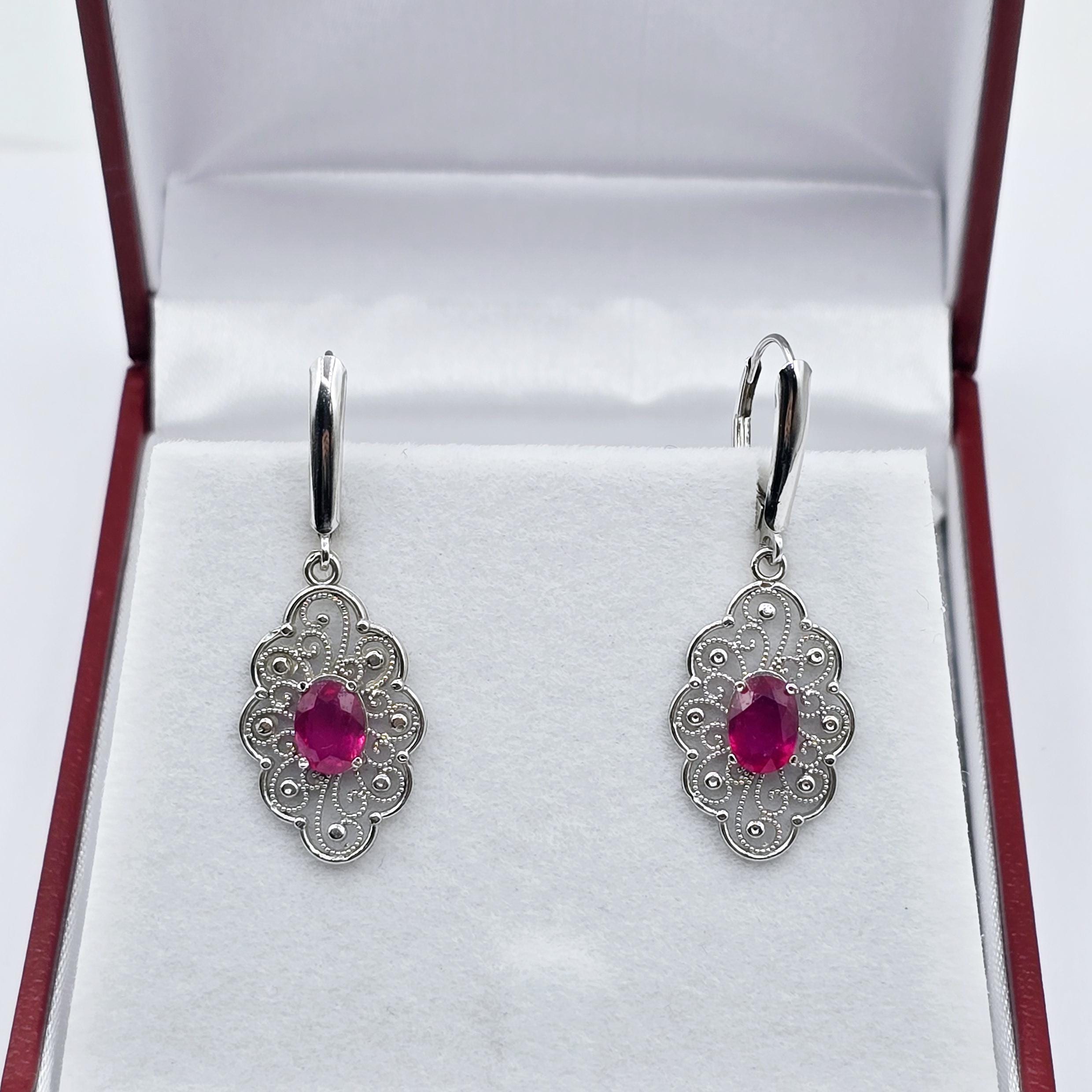 14K Gold Genuine Ruby Earrings , 2ct Ruby Lever back Earrings for Women, Elegant Ruby Earrings, Gold Gemstone Earrings, Elegant Earrings