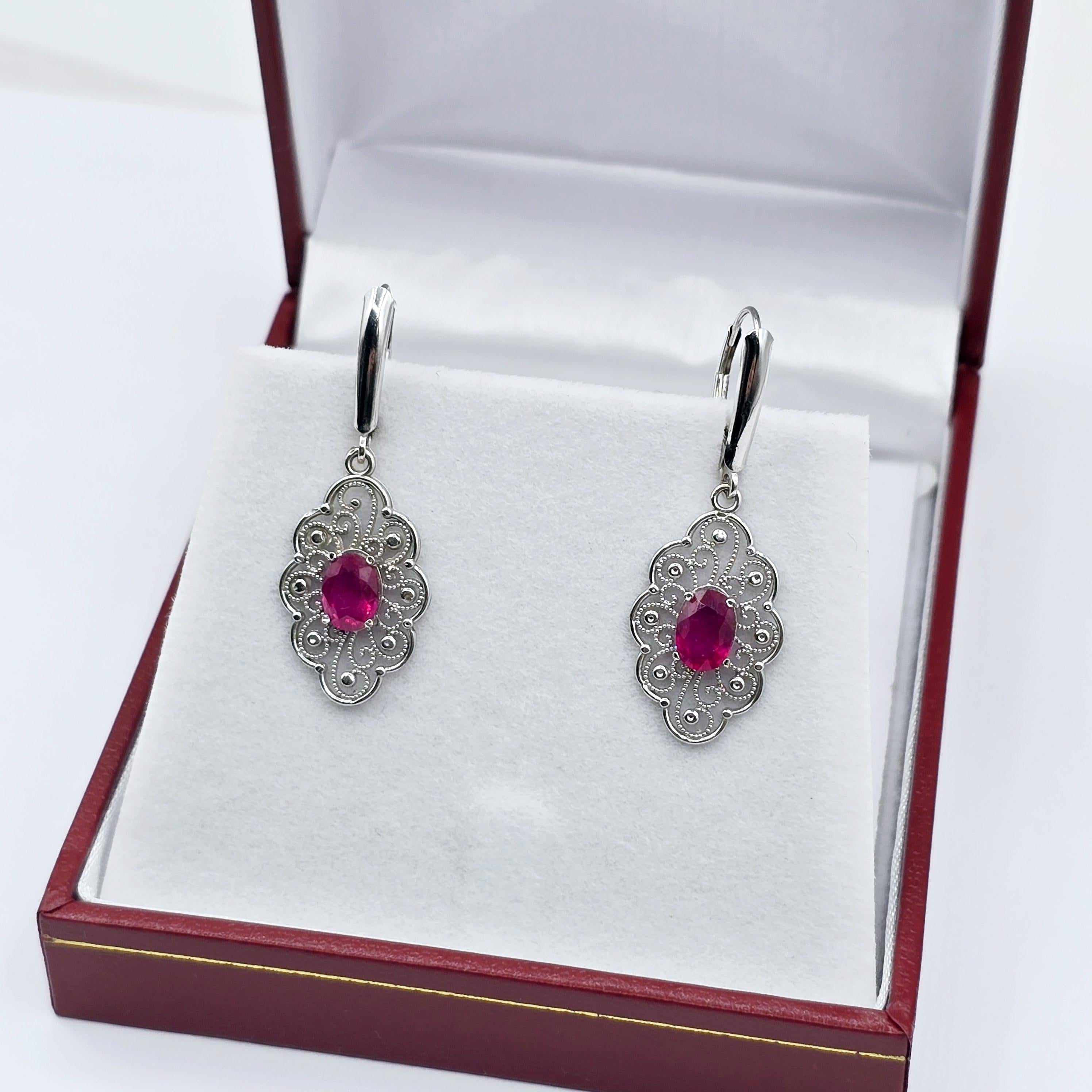 14K Gold Genuine Ruby Earrings , 2ct Ruby Lever back Earrings for Women, Elegant Ruby Earrings, Gold Gemstone Earrings, Elegant Earrings
