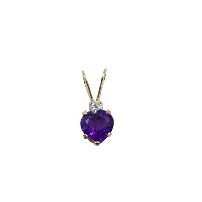 Gold Natural Gemstone 5mm Pendant Necklace, 10K Yellow Gold  Heart Shaped Genuine Stone Pendant, Birthstone Jewellery, Valentine Gift