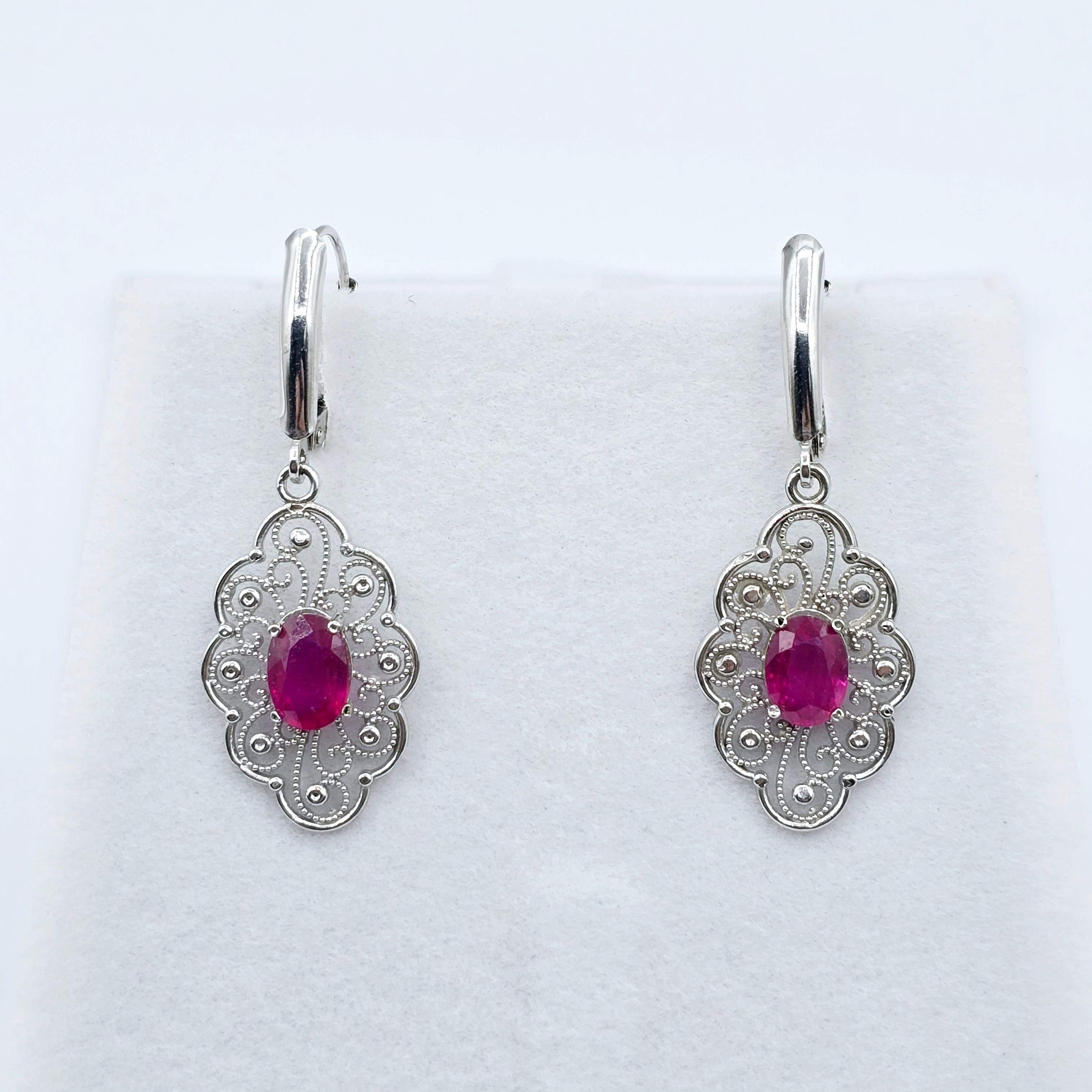 14K Gold Genuine Ruby Earrings , 2ct Ruby Lever back Earrings for Women, Elegant Ruby Earrings, Gold Gemstone Earrings, Elegant Earrings