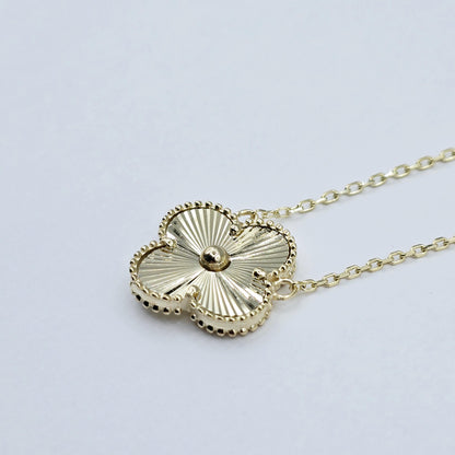 Gold Flower Pendant Necklace , 10K Yellow Gold Flower Necklace For Women, Anniversary Gift, Floral Jewelry