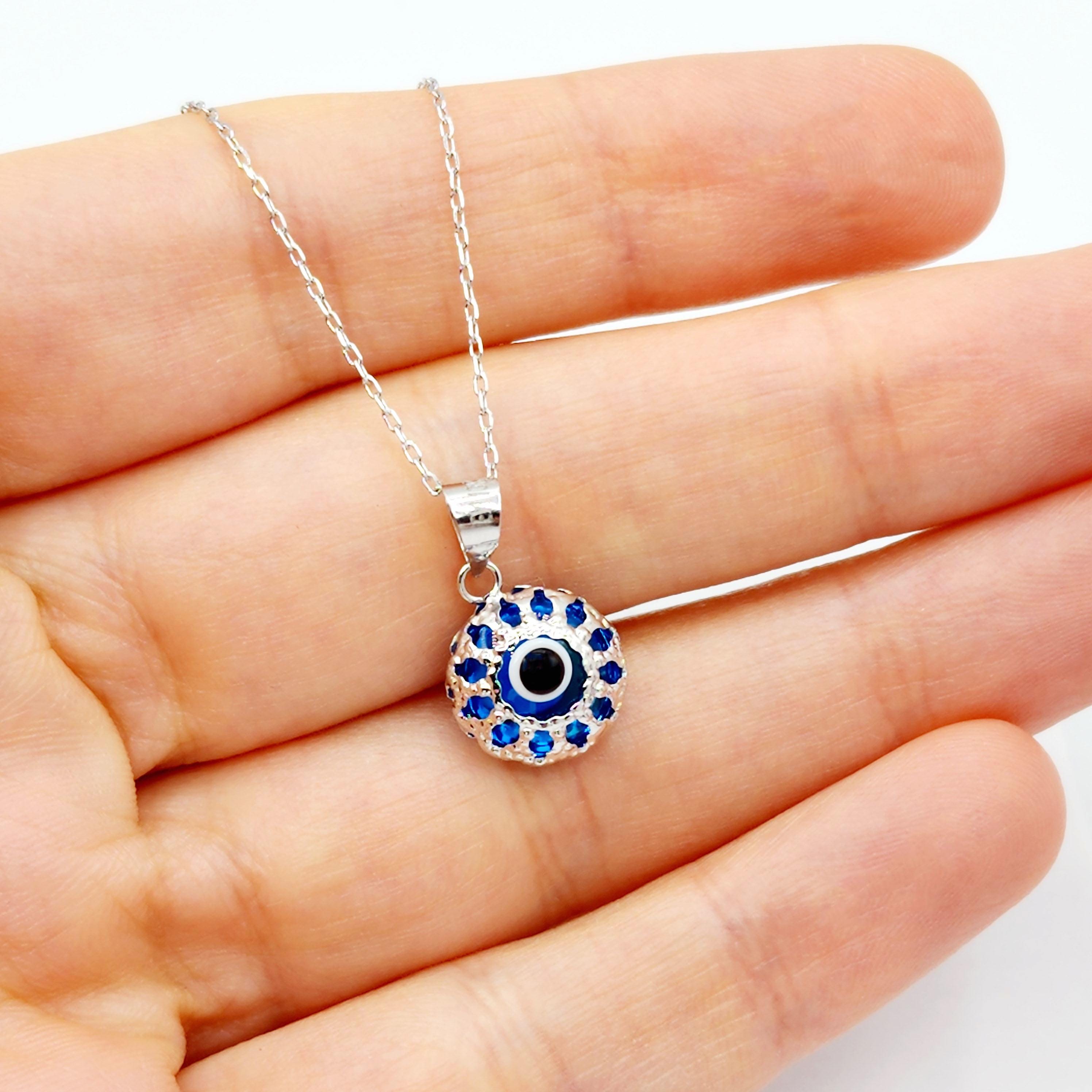 Gold Evil Eye Necklace | 10K Gold Evil Eye Pendant | Good Luck Necklace | Protection Pendant