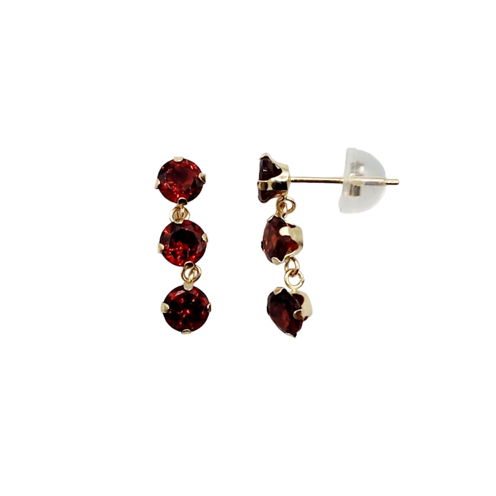 14K Yellow Gold 6 Genuine Gemstones 4x4mm Stud Earrings