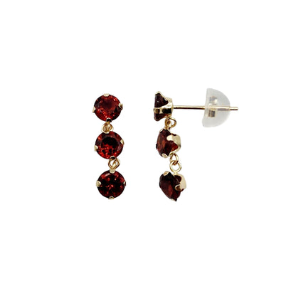 14K Yellow Gold 6 Genuine Gemstones 4x4mm Stud Earrings