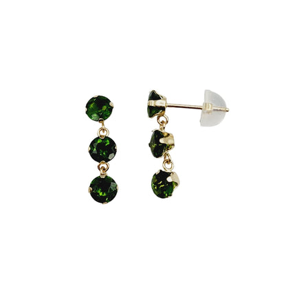 14K Yellow Gold 6 Genuine Gemstones 4x4mm Stud Earrings