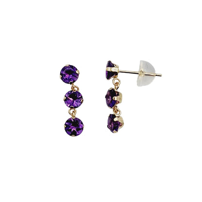 14K Yellow Gold 6 Genuine Gemstones 4x4mm Stud Earrings