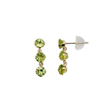 14K Yellow Gold 6 Genuine Gemstones 4x4mm Stud Earrings