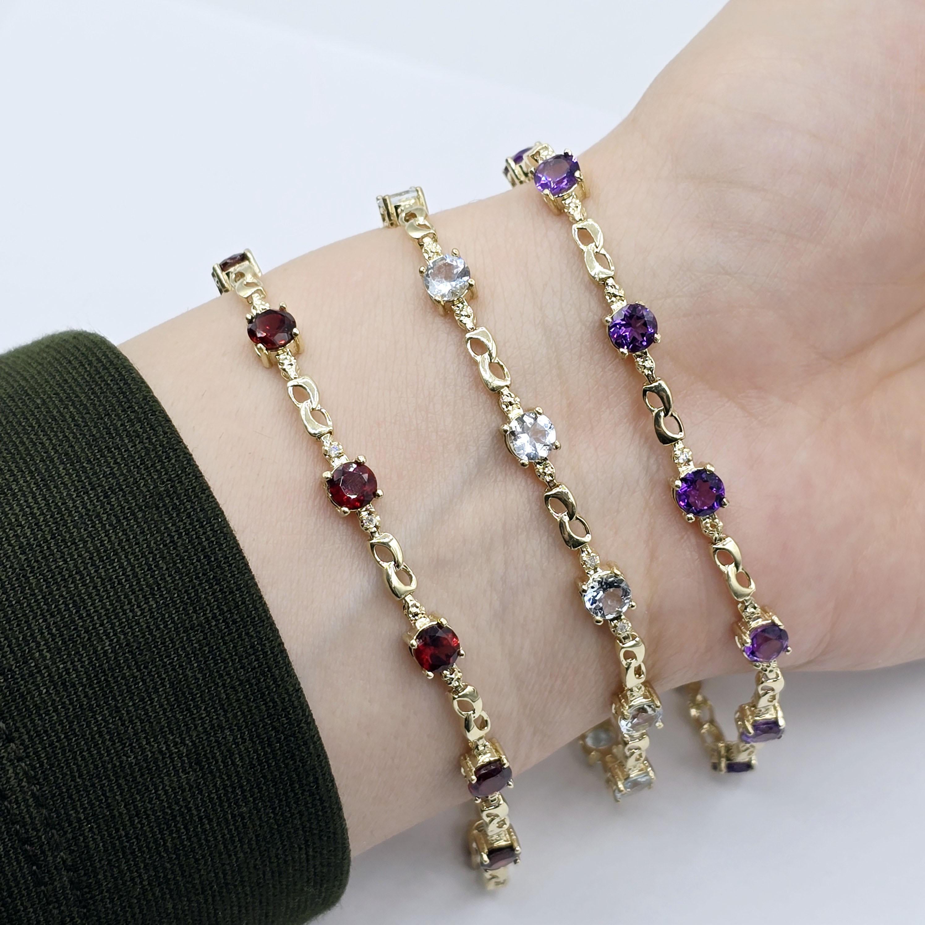 Elegant Solid Gold Bracelet with Genuine Gemstones, Gold jewelry Bracelet, Luxury Gemstone Bracelet, Bracelet for Women