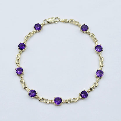 Elegant Solid Gold Bracelet with Genuine Gemstones, Gold jewelry Bracelet, Luxury Gemstone Bracelet, Bracelet for Women