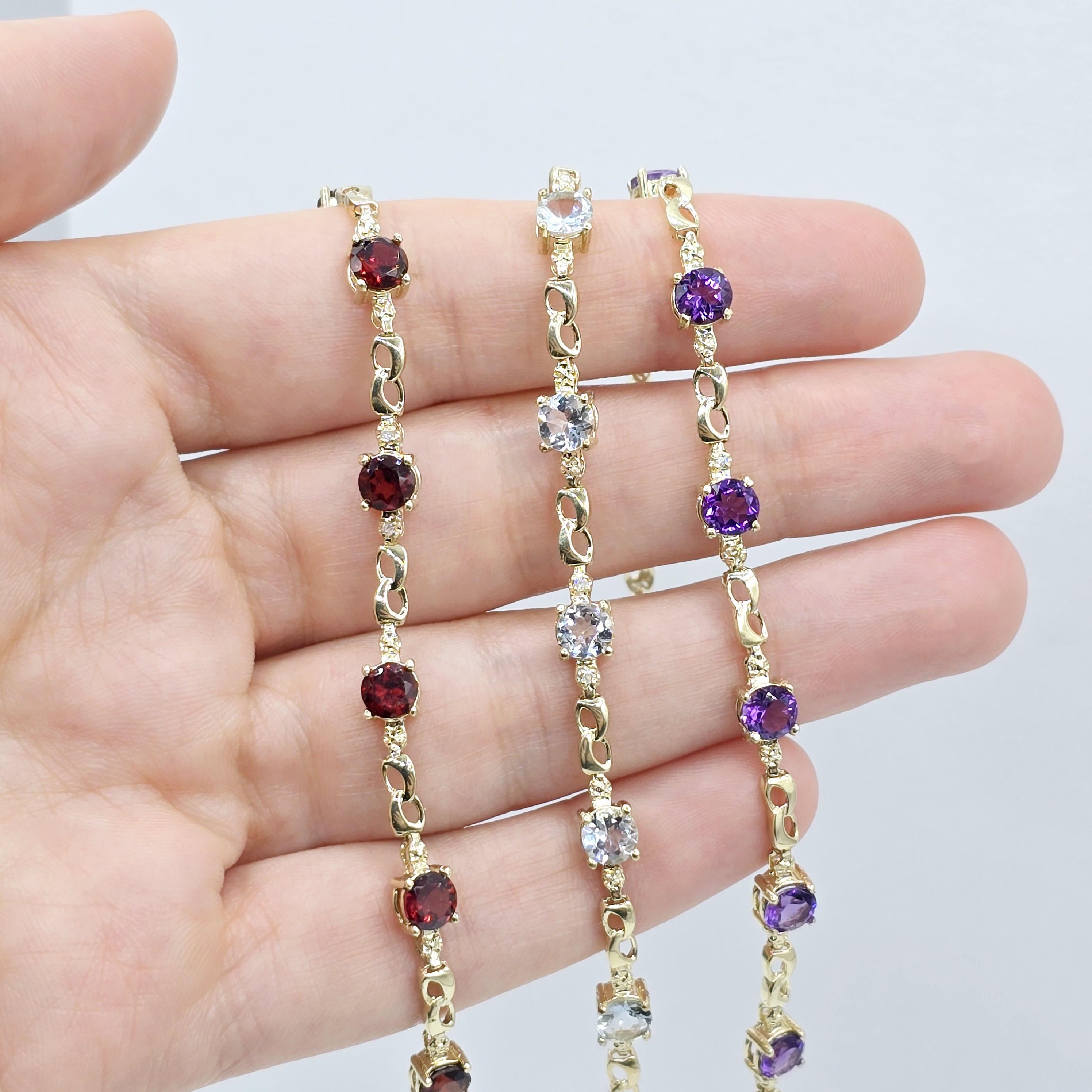 Elegant Solid Gold Bracelet with Genuine Gemstones, Gold jewelry Bracelet, Luxury Gemstone Bracelet, Bracelet for Women