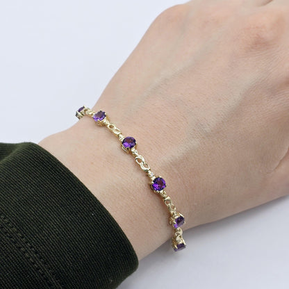 Elegant Solid Gold Bracelet with Genuine Gemstones, Gold jewelry Bracelet, Luxury Gemstone Bracelet, Bracelet for Women