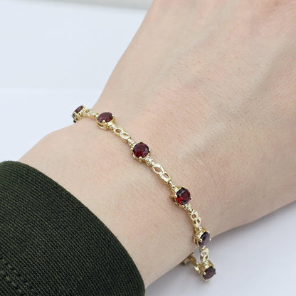 Elegant Solid Gold Bracelet with Genuine Gemstones, Gold jewelry Bracelet, Luxury Gemstone Bracelet, Bracelet for Women