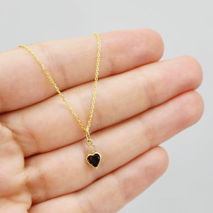 Gold Heart Charm Pendant ,  14K Yellow Gold Genuine Gemstone 5x5mm Pendant