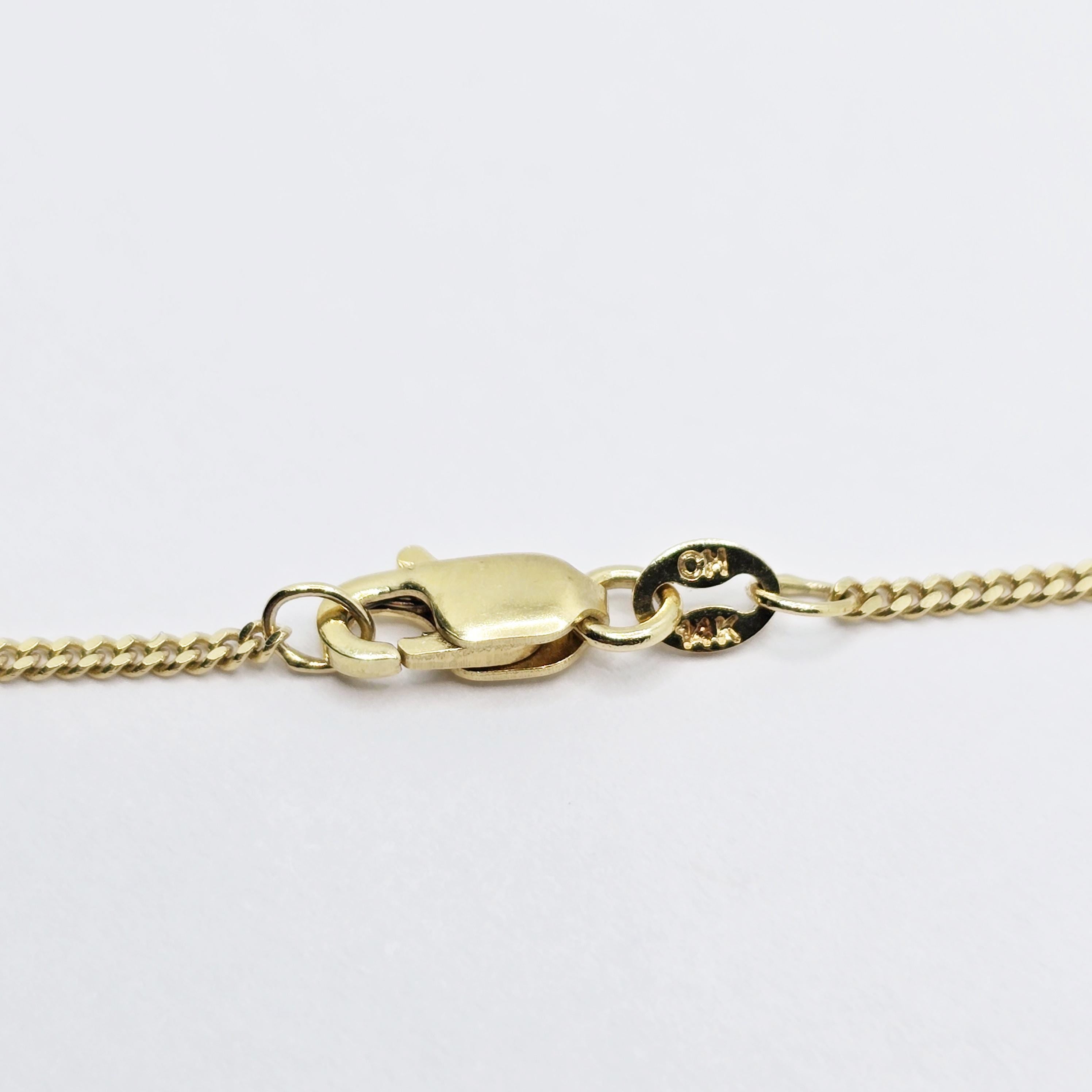 Solid 14K Yellow Gold Curb Chain , 14K Solid Gold Curb Chain Width 2.2mm, Pure Gold Curb Necklace, Classic Gold Jewelry, Luxury Gold Chain