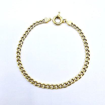 18K Yellow Gold Curb Chain Bracelet | Classic Gold Jewelry