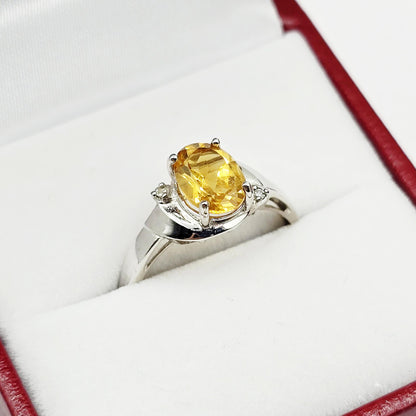 10K Gold Aquamarine Ring with Diamonds, 8x6mm Genuine Gemstone, Birthday Gift for Women