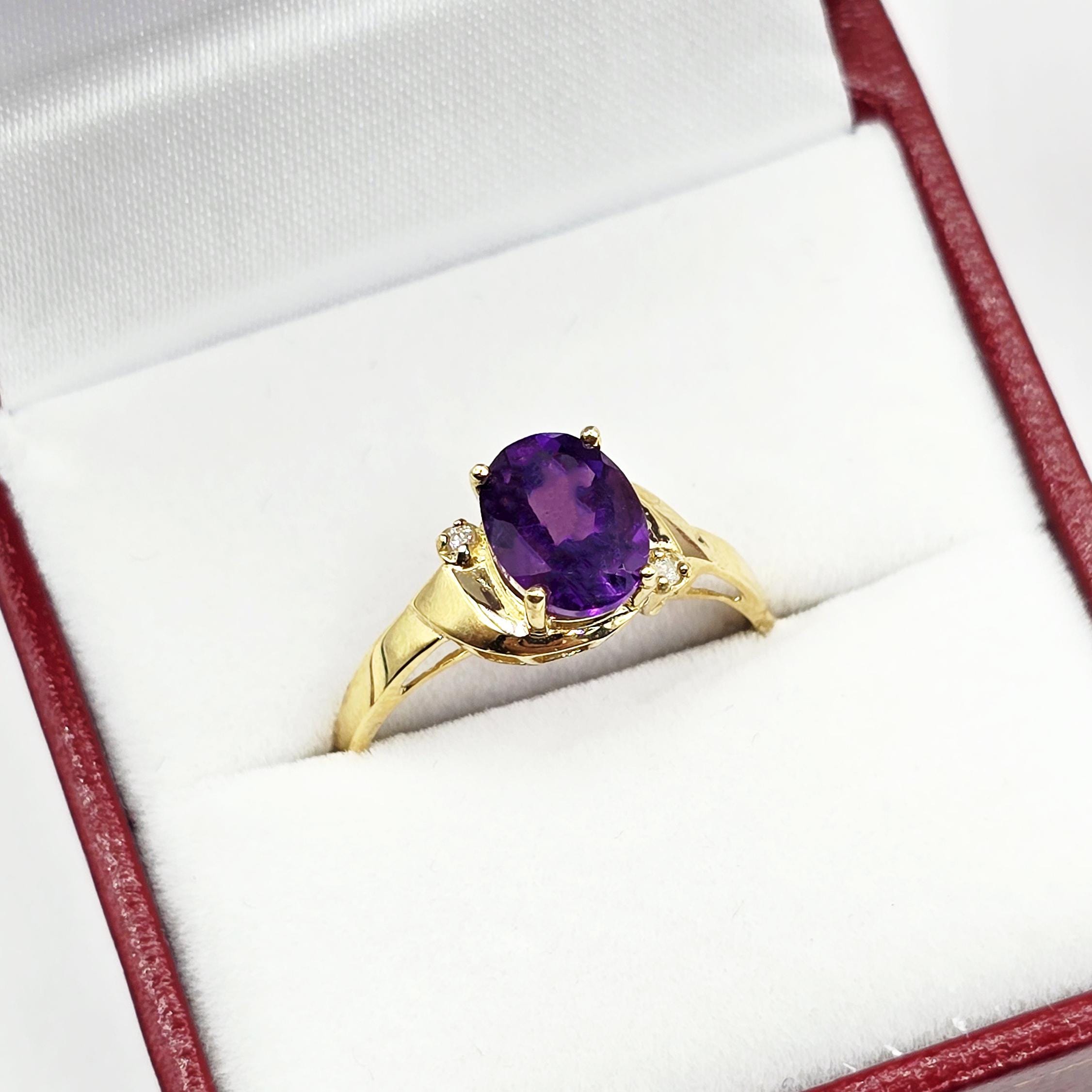 10K Gold Aquamarine Ring with Diamonds, 8x6mm Genuine Gemstone, Birthday Gift for Women